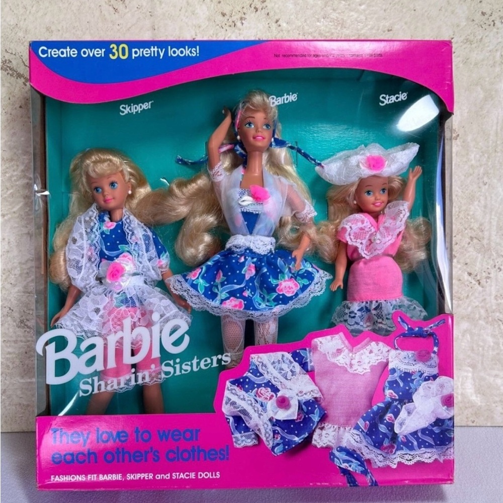 Vintage Barbie Sharin' Sisters Gift Set: Barbie, Skipper & Stacie Dolls - NIB